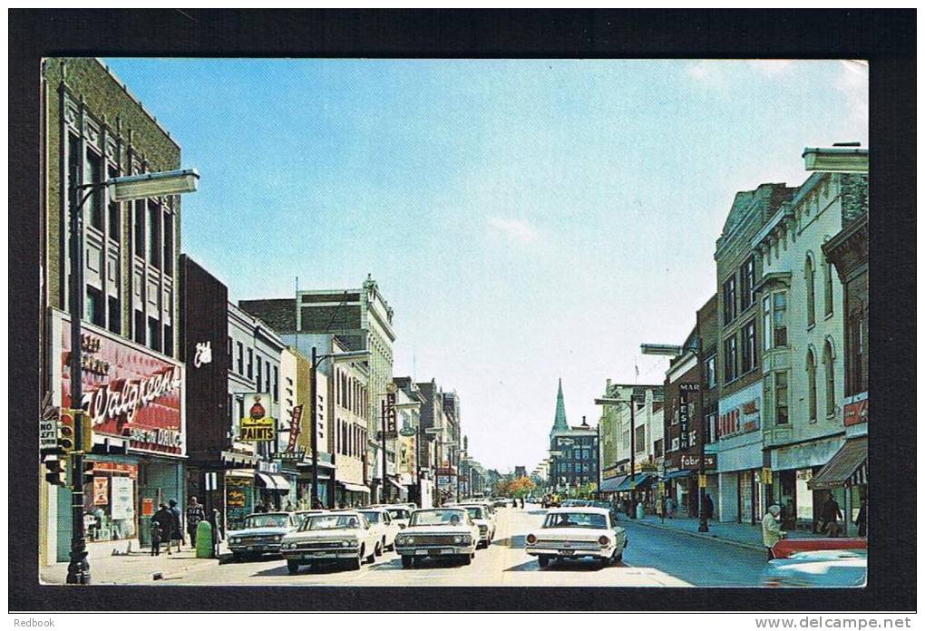 RB 787 - Postcard Cars &amp; Shops Main Street Racine Wisconsin USA - Racine