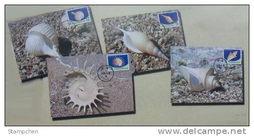 Maxi Cards Taiwan 2010 Seashell Stamps (IV) Shell Marine Life Fauna - Cartes-maximum