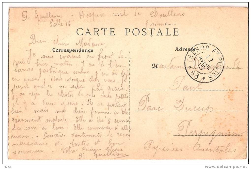 CPA DOULLENS 80 - Guerre 1914 - ÉGLISE NOTRE-DAME - Ed. Decauchy - Cachet TRESOR ET POSTES 1915 - TB** - Doullens