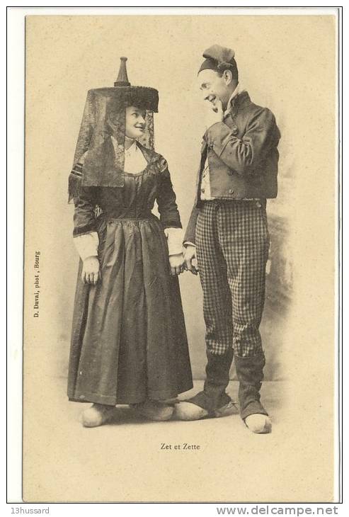 Carte Postale Ancienne Bresse - Zet Et Zette - Costume, Folklore - Zonder Classificatie