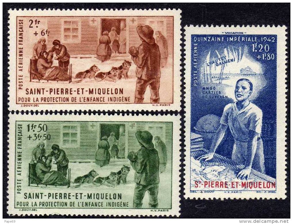 St Pierre Et Miquelon PA N° 1 / 3  XX Protection De L'Enfance Et Quinzaine Impériale Sans Charnière  TB - Nuevos