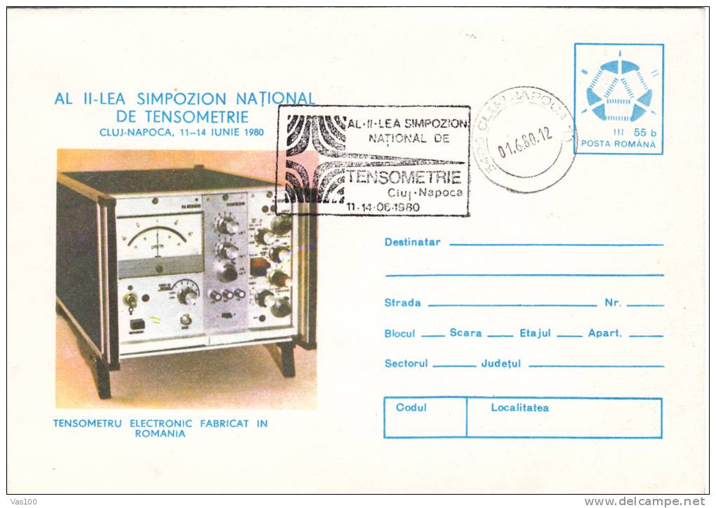 National Symposium On Strain Gauges,1980, STATIONERY COVER OBLITERATION CONCORDANTE  ROMANIA - Computers