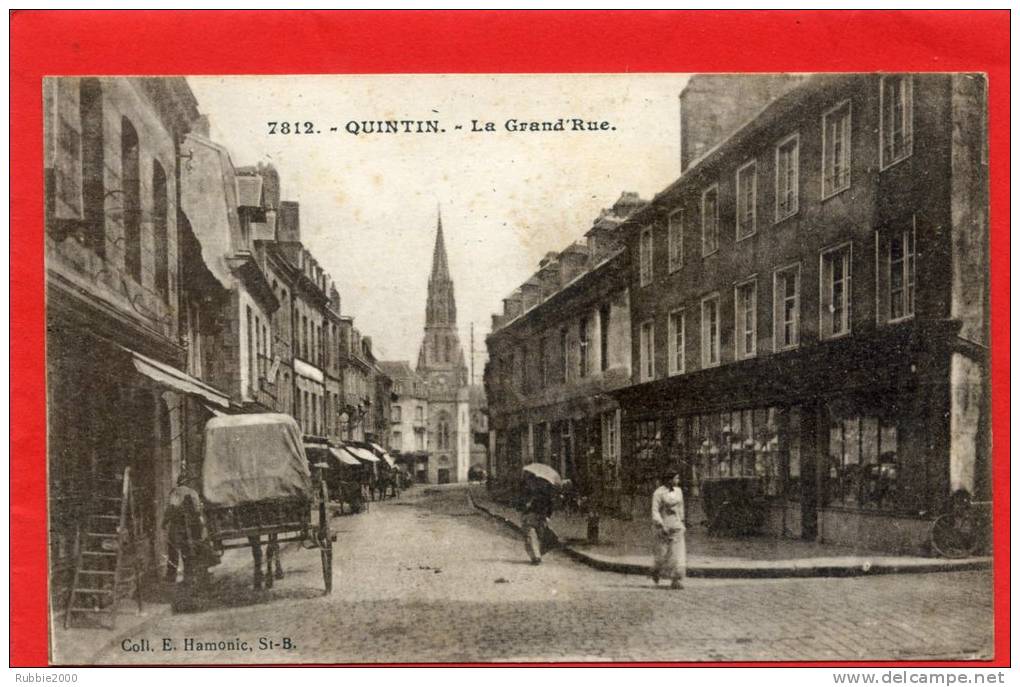 QUINTIN LA GRAND RUE L EGLISE CARTE EN BON ETAT - Quintin