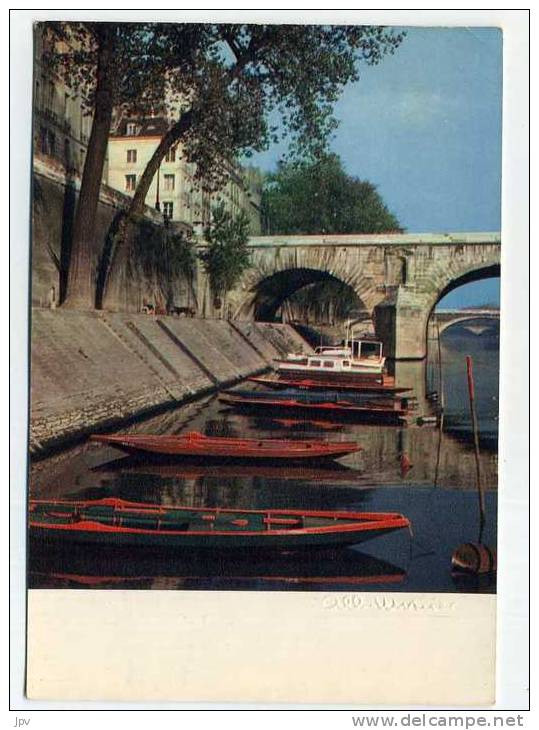 ALBERT MONIER . PARIS . LE QUAI D'ANJOU ET LE PONT MARIE - Monier