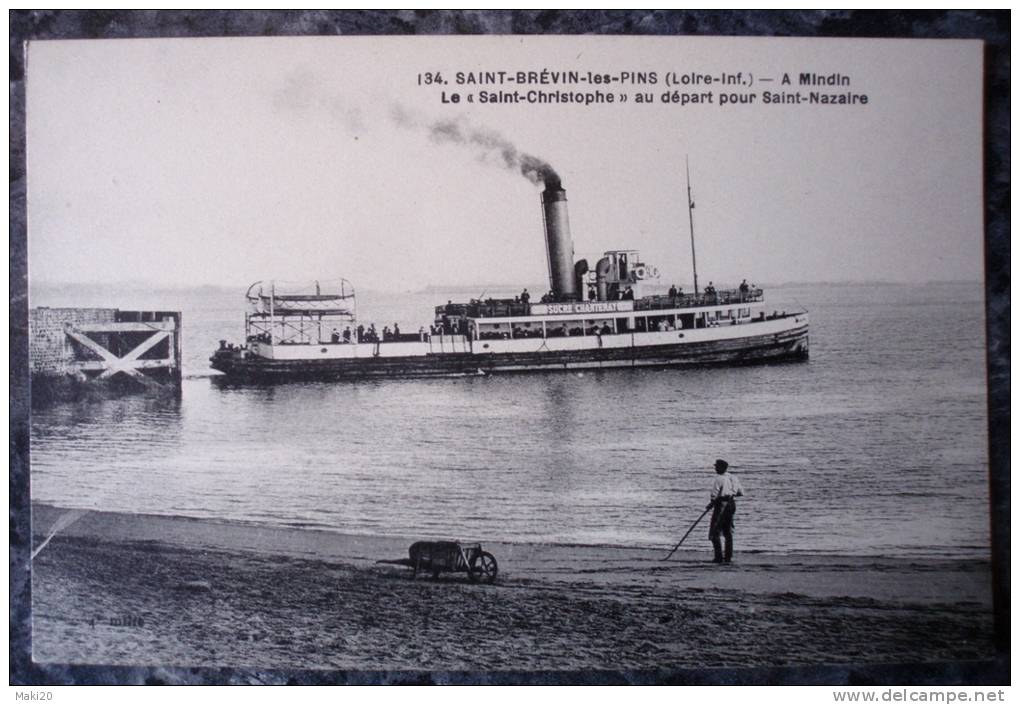 (44).SAINT-BREVIN LES PINS.LE "SAINT-CHRISTOPHE" AU DEPART POUR ST NAZAIRE.VERS 1910.TBE. - Saint-Brevin-les-Pins