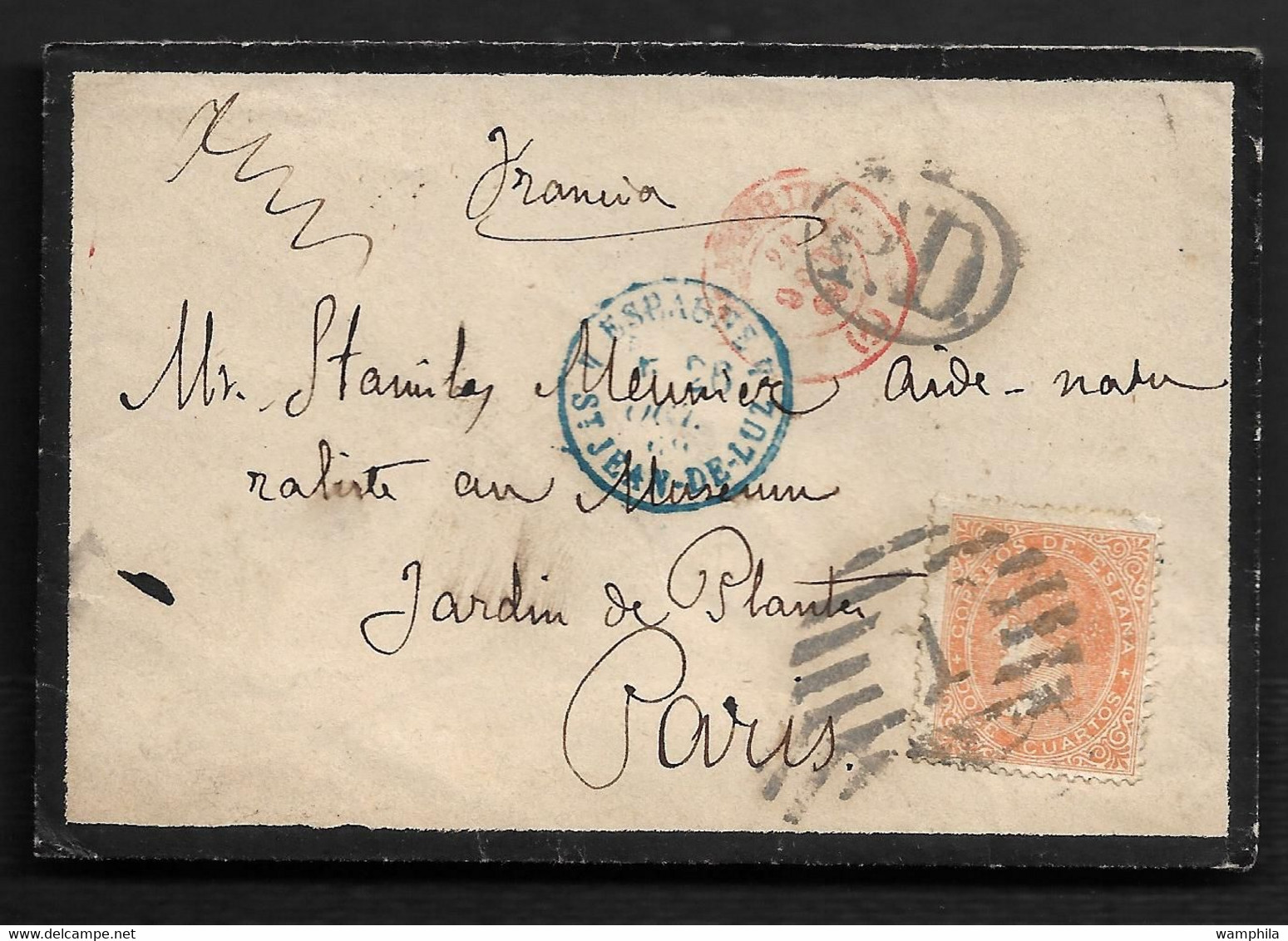 lot de 6 lettres d'Espagne pour la France entre 1867 et 1881 toutes scannées