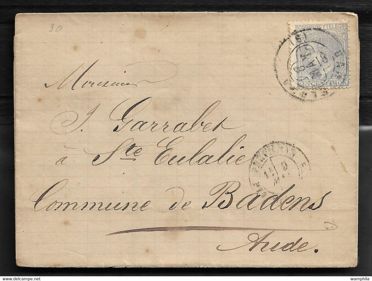 lot de 6 lettres d'Espagne pour la France entre 1867 et 1881 toutes scannées