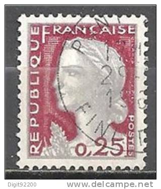 1 W Valeur Oblitérée,used - FRANCE - YT Nr 1263 * 1960 - N° 3-63 - 1960 Marianne (Decaris)