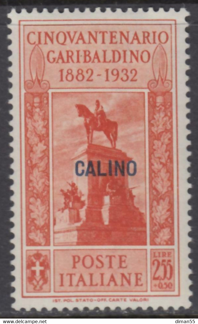 EGEO - CALIMNO - GARIBALDI N. 25 - Cv 70 Euro - GOMMA INTEGRA - MNH** - LUXUS POSTFRISCH - Egée (Calino)