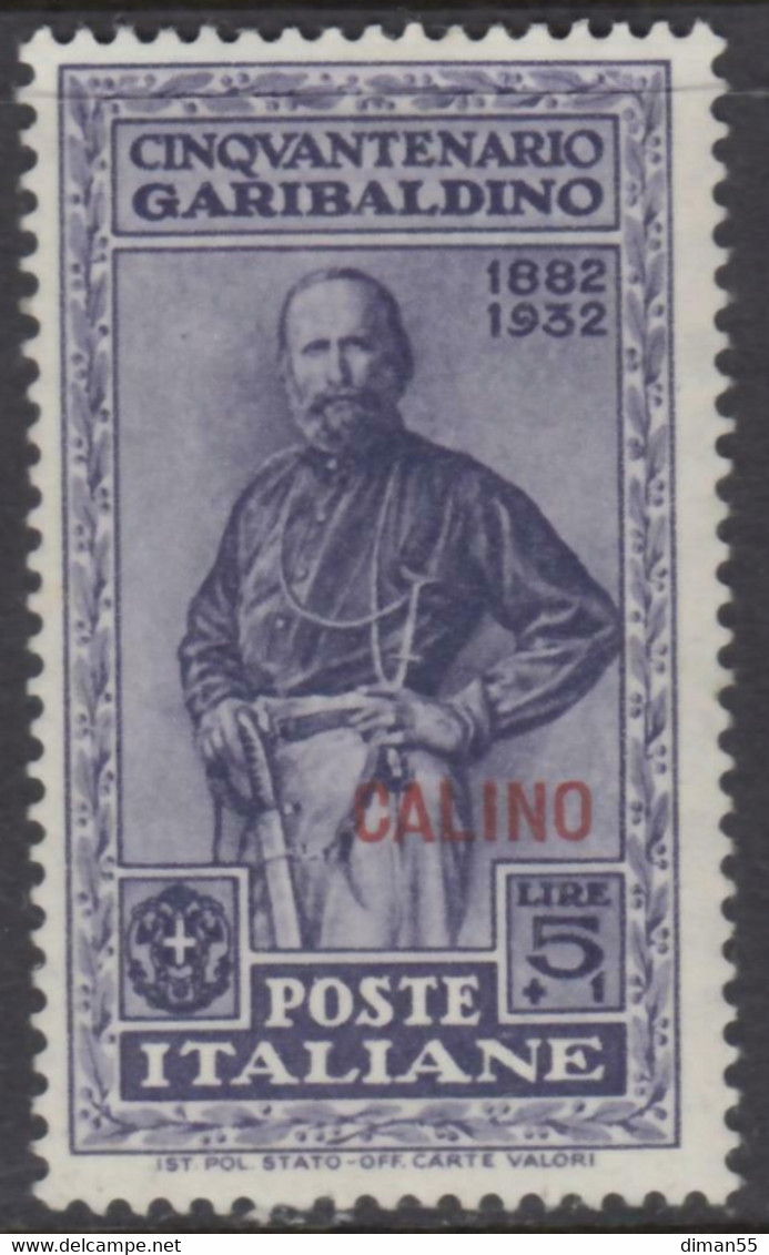 EGEO - CALIMNO - GARIBALDI N. 26 - Cv 70 Euro - GOMMA INTEGRA - MNH** - LUXUS POSTFRISCH - Egée (Calino)