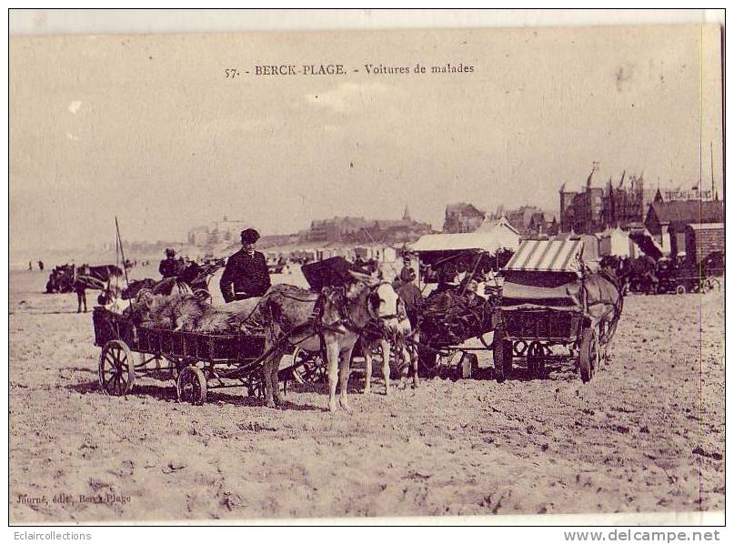 Pas De Calais  62...  Berck    Voitures De Malades..Promenade A Ane - Berck