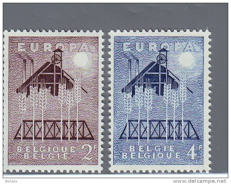 BELGIO 1957 EUROPA MH* LINGUELLATO - 1957