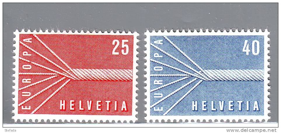 SVIZZERA 1957 EUROPA MH* LINGUELLATO - 1957