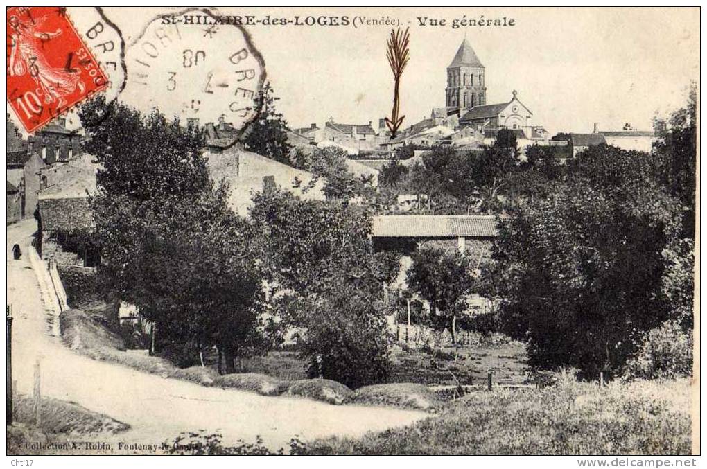 SAINT HILAIRE DES LOGES   VUE GENERALE  EDIT  A ROBIN   CIRC  1908 - Saint Hilaire Des Loges