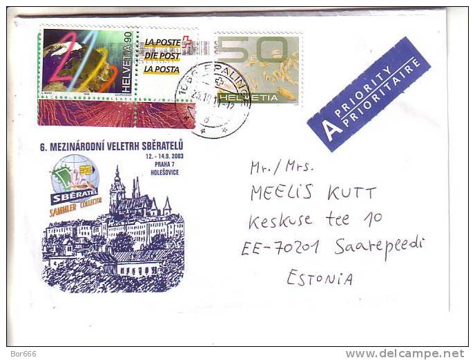 GOOD SWITZERLAND Postal Cover To ESTONIA 2011 - Good Stamped: Globe - Cartas & Documentos