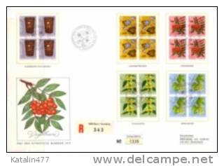 Switzerland, Pro Juventute1975,Flowers- In 4-er Blocks, Special Edition,numbered FDC,nr1335.,aufl. 2000 - Lettres & Documents