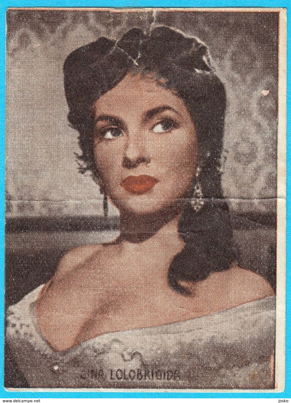 GINA LOLLOBRIGIDA  -  Yugoslavian Vintage Gum Card 1970's * Italy Film Actress * Italia Movie Star - Other & Unclassified