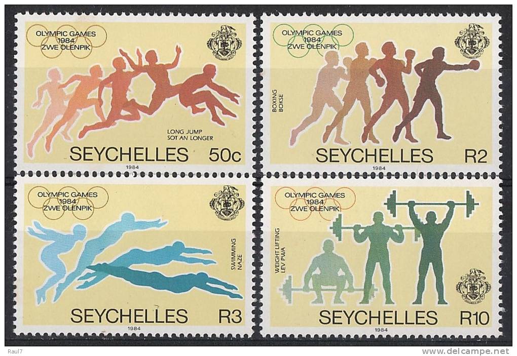 SEYCHELLES - J.O. Los Angeles 1984 -  4v NEUF *** (MNH) - Seychellen (1976-...)