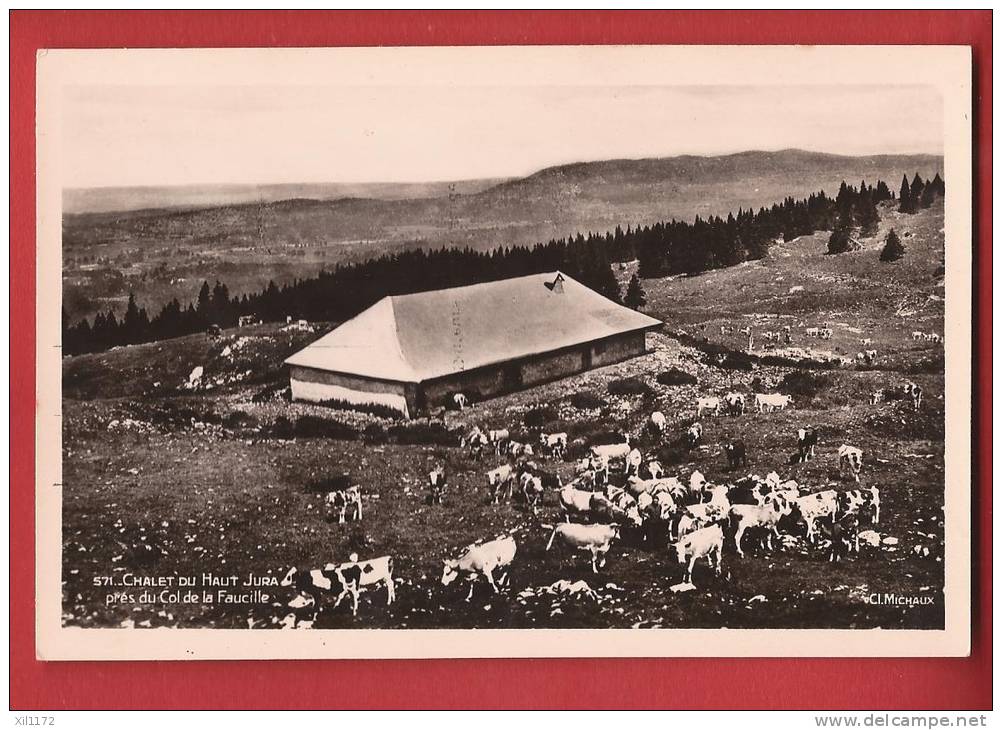 K682 Chalet Du Haut Jura Près Col De La Faucille.Alpage Avec Vaches.Non Circulé. Michaux 571 - La Chaux