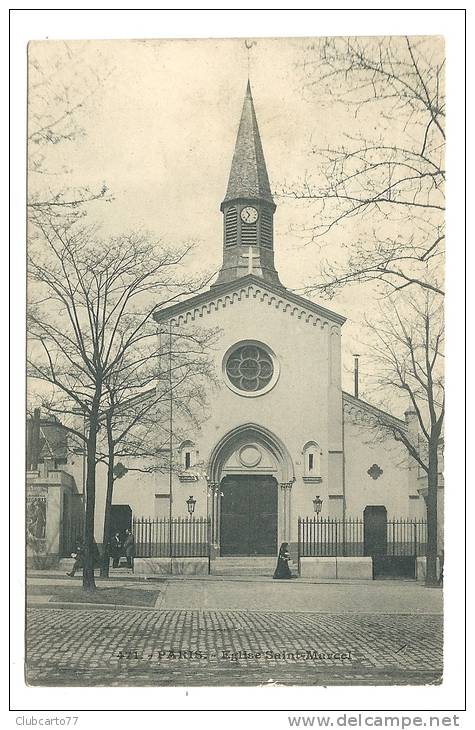 Paris 13ème Arr (75) : Eglise Saint-Marcel-de-la-salpétrière En 1905 (animée). - Arrondissement: 13