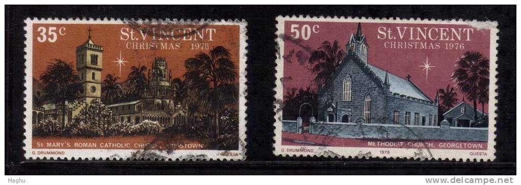 St.Vincent Used 1976, 2v Christmas, Church, As Scan, - St.Vincent (...-1979)