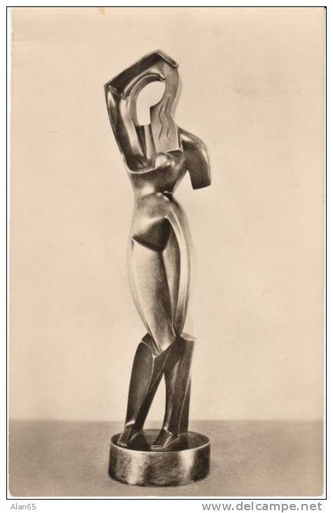 Archipenko's Woman Combing Her Hair Bronze Sculpture Museum Of Modern Art New York, C1950s Vintage Postcard - Museum