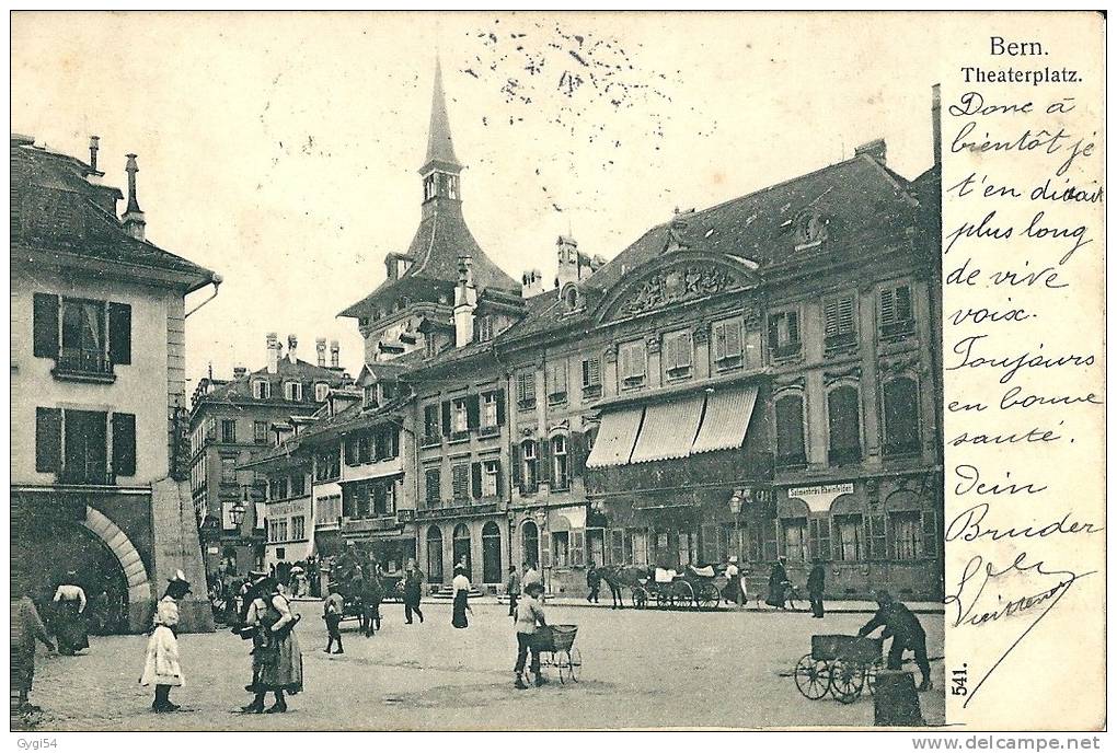 Bern  Theaterplatz Cpa 1907 - Berne