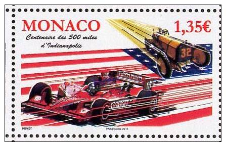 MONACO - CENTENAIRE DES 500 MILES D´INDIANAPOLIS - 1 V      NEUF** - 2011 - Voitures