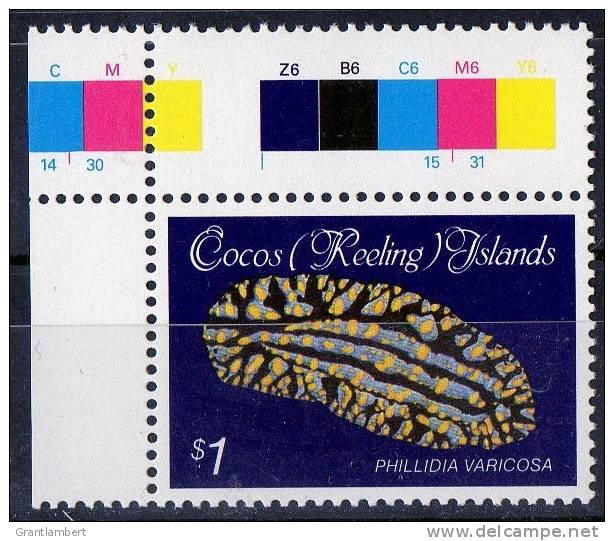 Cocos Islands 1985 Shells &amp; Molluscs $1 Varicose Nudibranch With Gutter MNH  SG 146 - Cocos (Keeling) Islands