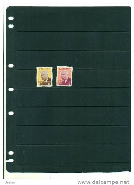 TURQUIE VISITE DU PRESIDENT ALLEMANDE T.HEUSS 2 VAL NEUFS - Unused Stamps