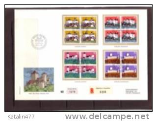 Switzerland, Pro Patria,1976. Castles, In 4-er Blocks, Special Edition FDC,numbered,1278,aufl.20 00 - Lettres & Documents