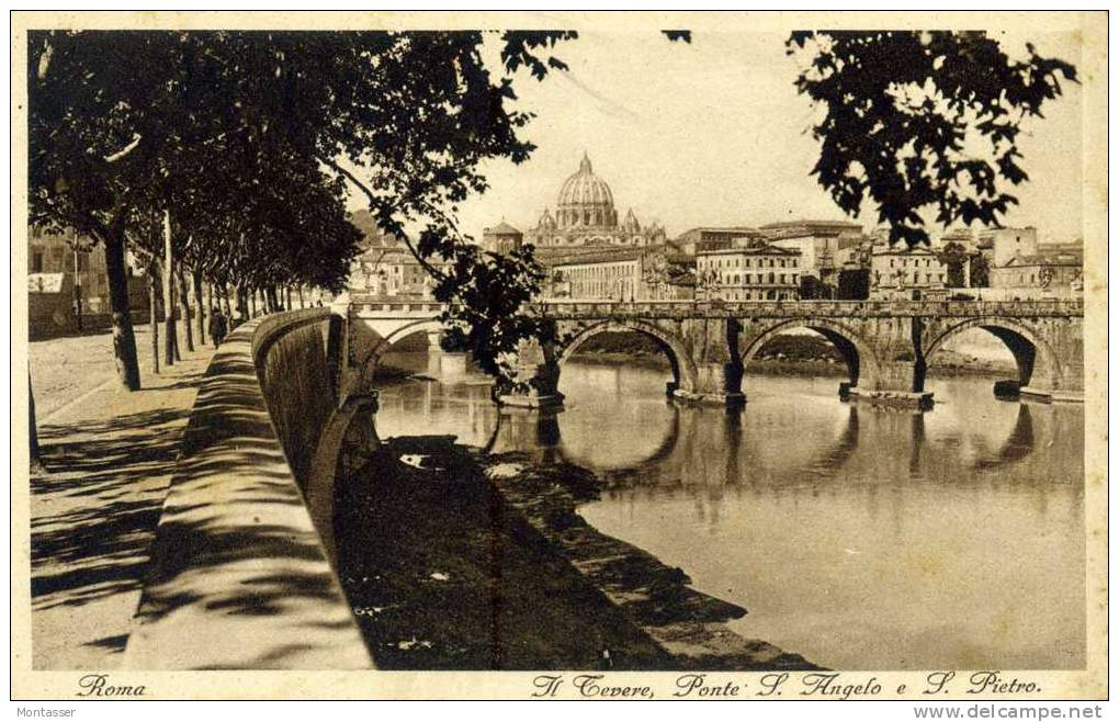 ROMA. Ponte Sant' Angelo. Il Tevere. Non Vg. Anni '30. - Bridges