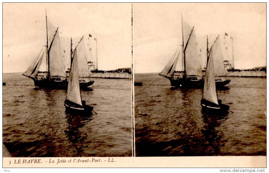 LE HAVRE La Jetée Et L Avant Port  Très Bon état - Cartes Stéréoscopiques