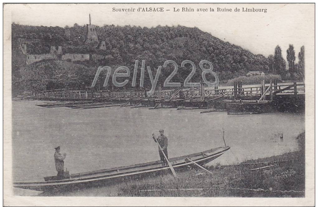 Souvenir D`Alsace - Le Rhin Avec La Ruine De Limbourg (19a006) - Sonstige & Ohne Zuordnung