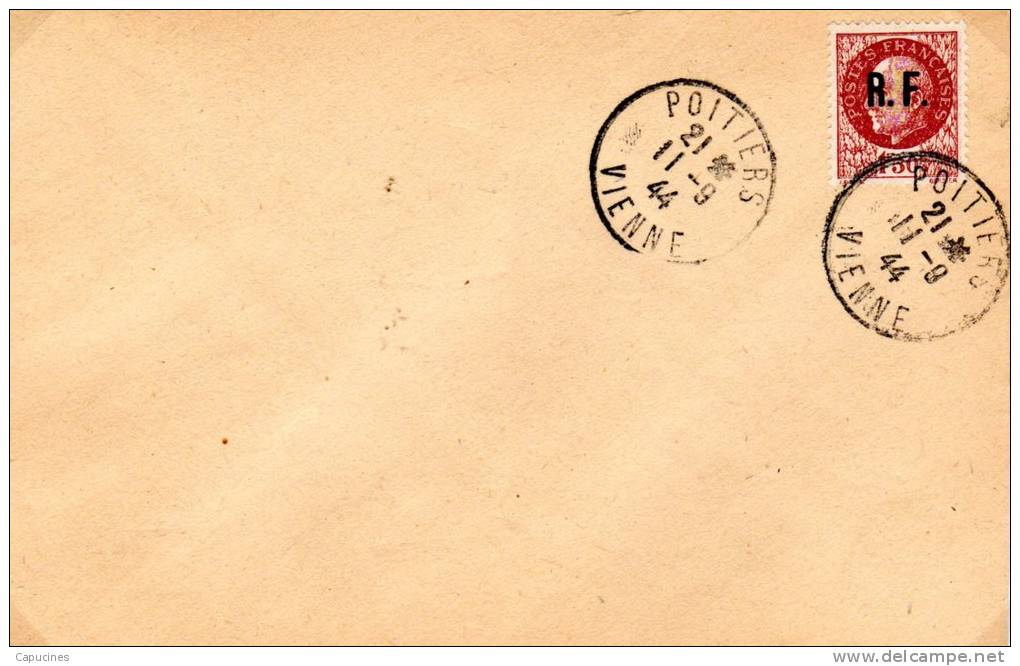 Libération De Poitiers: N° 31  Sur Lettre  (N° Céres) - Surcharge Type IV - Libération