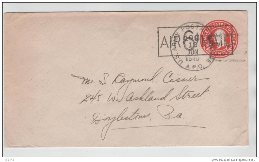 USA Cover Postal Stationery US Postal Army Service A.P.O. 12-6-1940 - 1921-40