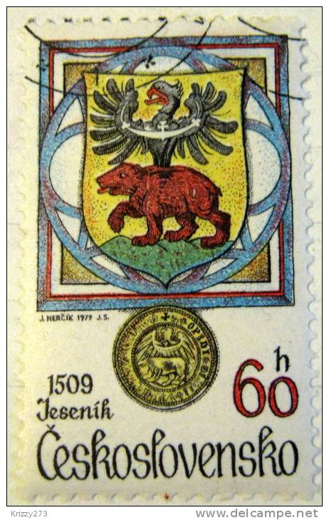 Czechoslovakia 1979 Arms Featuring A Bear And Eagle 60h - Used - Used Stamps