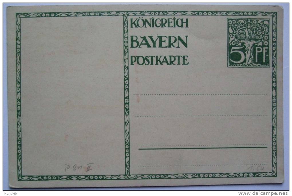 1911 BAYERN PRE- PAID POSTCARD - Sonstige & Ohne Zuordnung