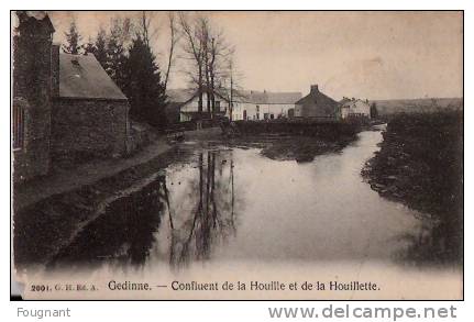 BELGIQUE :GEDINNE:(NAMUR ):Confluent De La Houille Et De La Houillette.1909.Coins Gauches Abîmés. - Gedinne