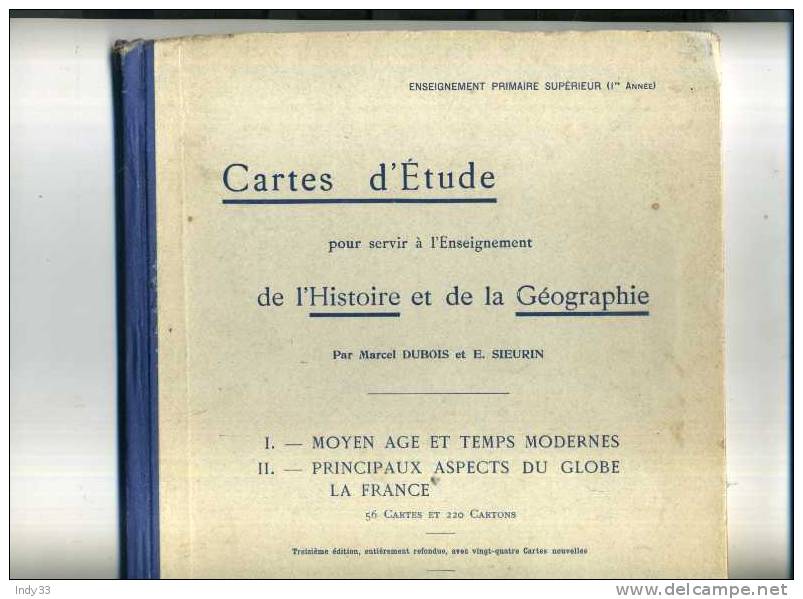 - CARTES D´ETUDES POUR SERVIR A L´ENSEIGNEMENT DE L´HISTOIRE ET DE LA GEOGRAPHIE . MASSON ET CIE 1912 - Kaarten & Atlas