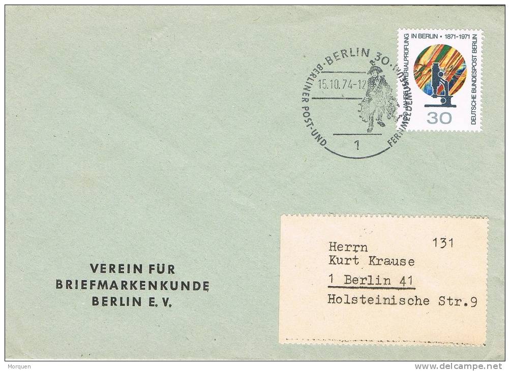 Carta BERLIN 1974 (alemania) Fechador Especial Correo - Brieven En Documenten