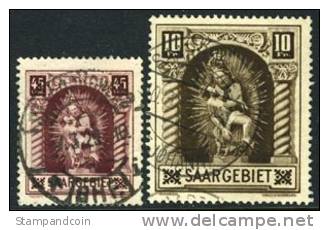 Saar #118-19 Used Madonna Of Blieskastel Set From 1925 - Gebruikt