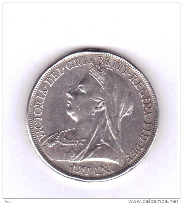 MONNAIE Gde Bretagne Victoria 1 CROWN - ARGENT 1893 - - Autres & Non Classés