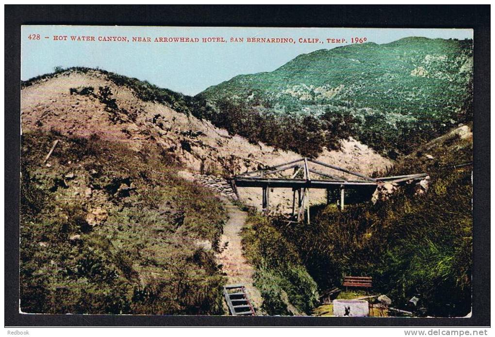 RB 789 - Early Postcard Hot Water Canyon Near Arrowhead Hotel - San Bernardino California USA - Temperature 196 - San Bernardino