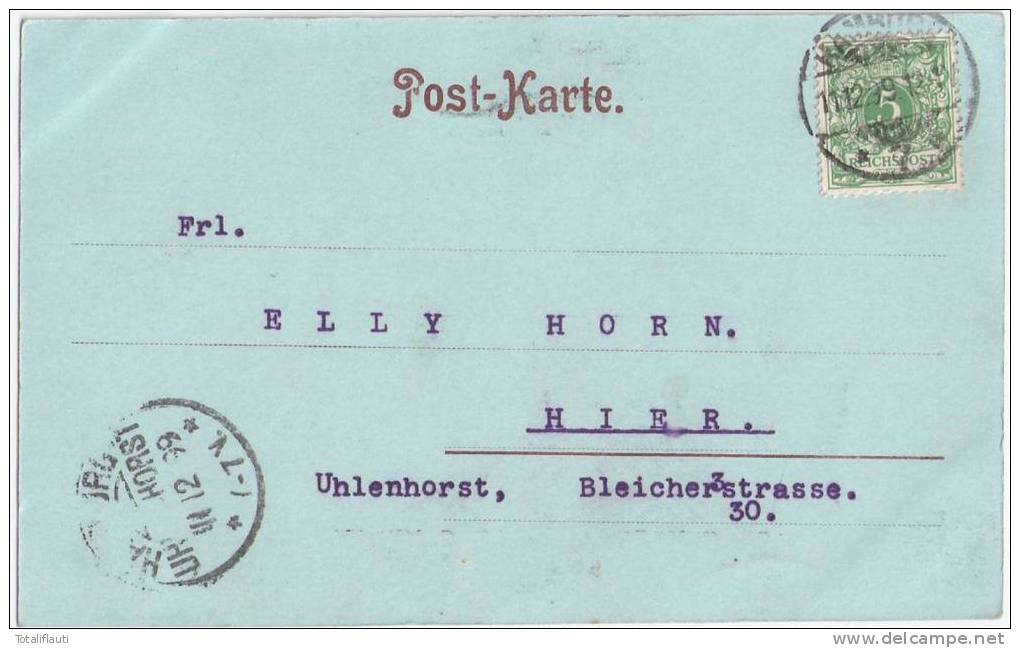 Gruss Aus Hamburg Harvestehude Promenade In Fontenay Eimsbüttel Belebt Mondscheinkarte 11.12.1899 - Eimsbuettel