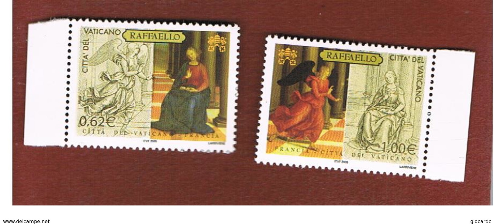 VATICANO - UNIF.1396.1397    -  2005  MUSEI VATICANI E IL LOUVRE (L'ANNUNCIAZIONE, RAFFAELLO)        - NUOVI (MINT) ** - Unused Stamps