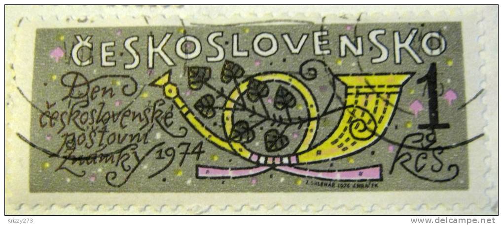 Czechoslovakia 1974 Postal Horn 1k - Used - Used Stamps