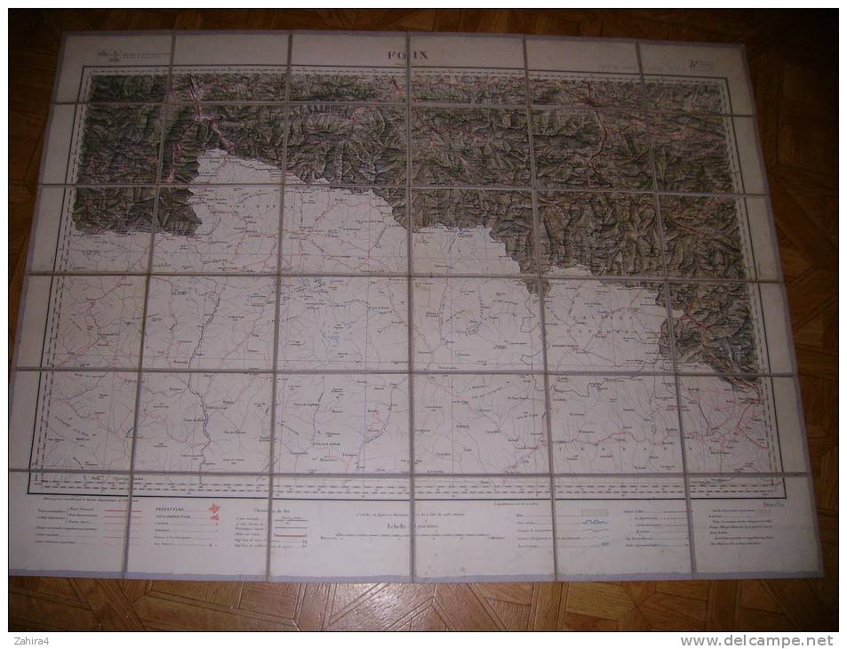 Foix  -  Flle N° 77 - 1/200000 - 1890   -  740 X 560  -  (Espagne-Andore) - Topographische Karten