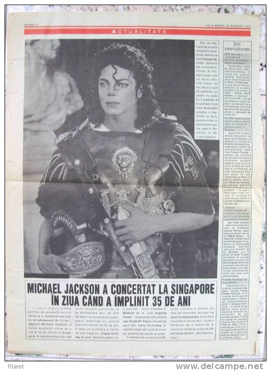 MICHAEL JACKSON-POSTER- IN A ROUMANIAN  PAPER NEWS - Junior