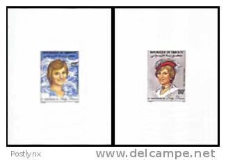 BULK:2 X DJIBOUTI 1982. Diana´s Birthday. DeLuxe Proofs:2  [prueba De Luxe Druckprobe épreuve Prova Proeven] - Femmes Célèbres